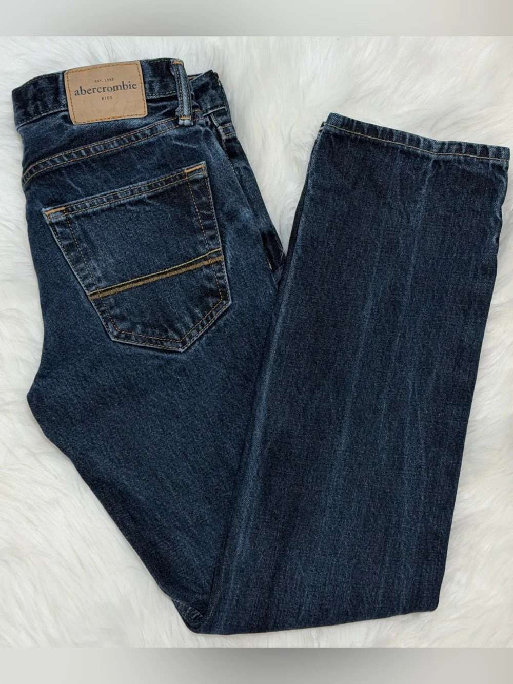 Abercrombie Kids Slim Straight Jeans Boys Size 16 Reg Dark Wash EUC
